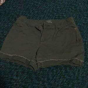 Green Jean Shorts